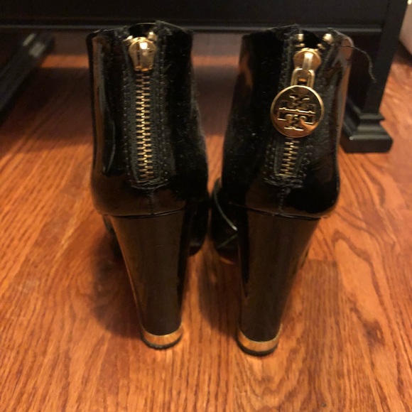 Tory Burch Black Patent Cut Out Booties - Picture 5 of 5